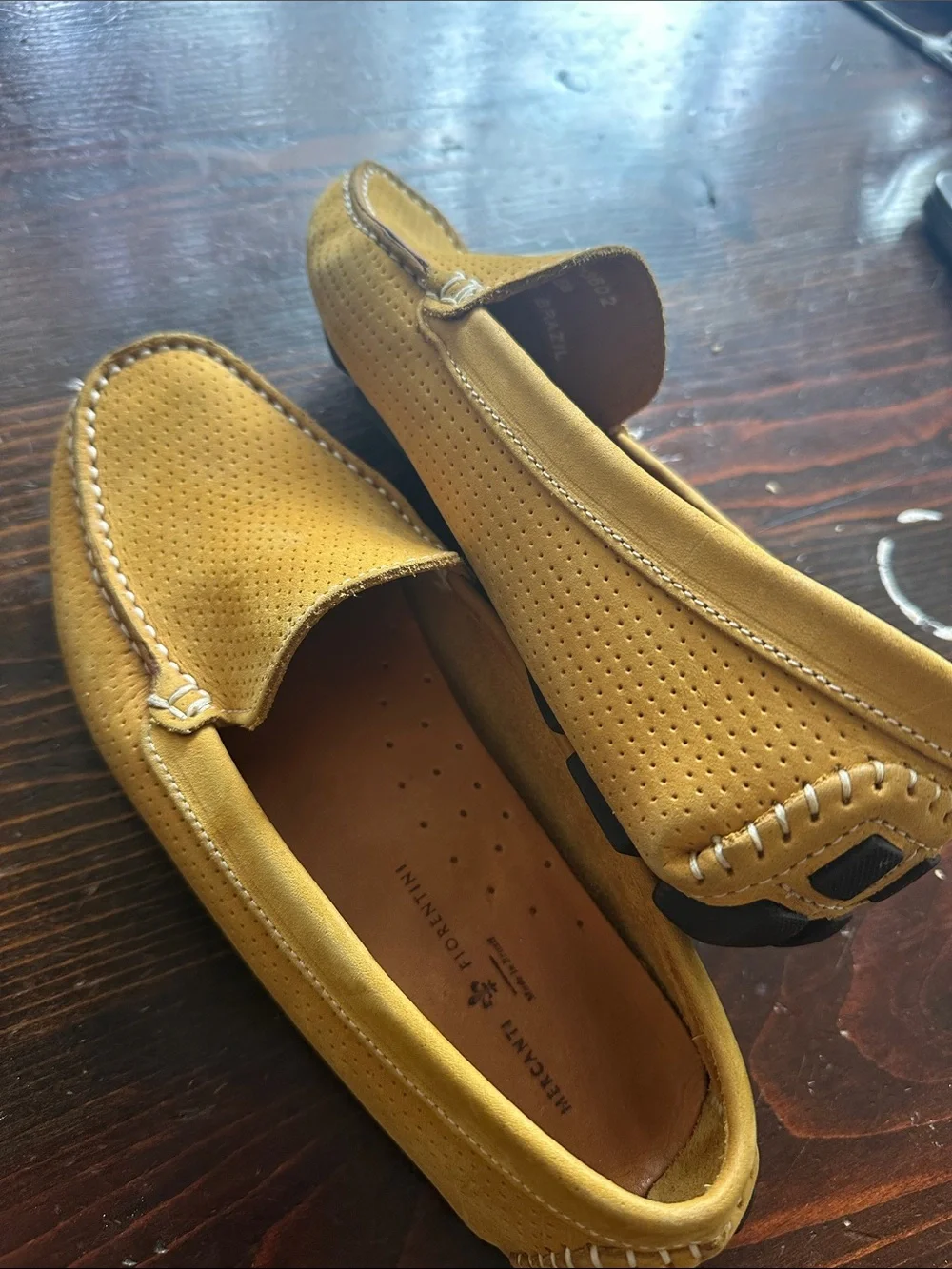 Mercanti Fiorentini women’s Mustard Suede Slip-On Loafers